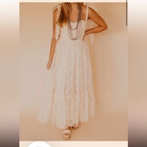 Tie shoulder midi dress